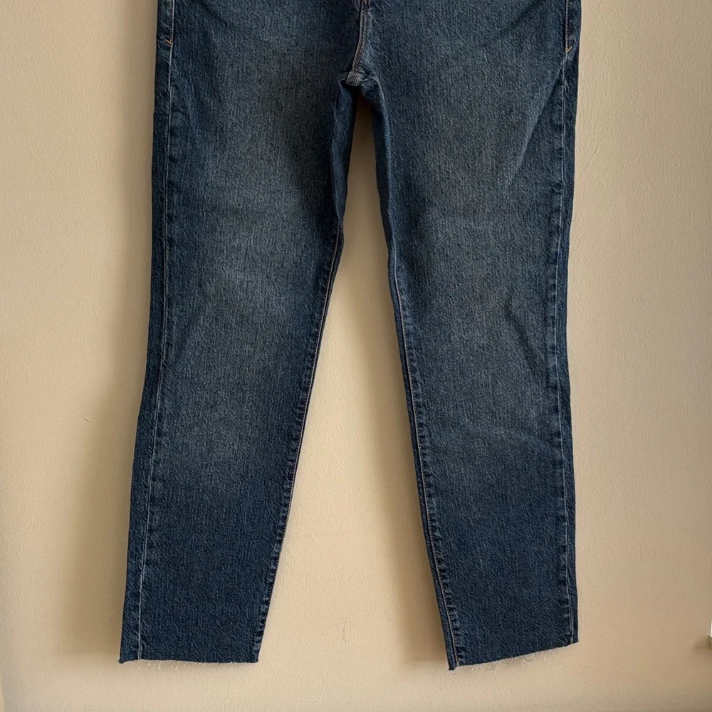 Good American Dark Blue High-Rise Straight Jeans - Picture 2 of 6